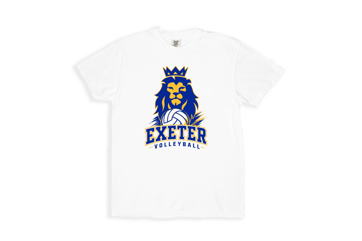 Exeter Volleyball Crowned Lion Spirit Tee – White