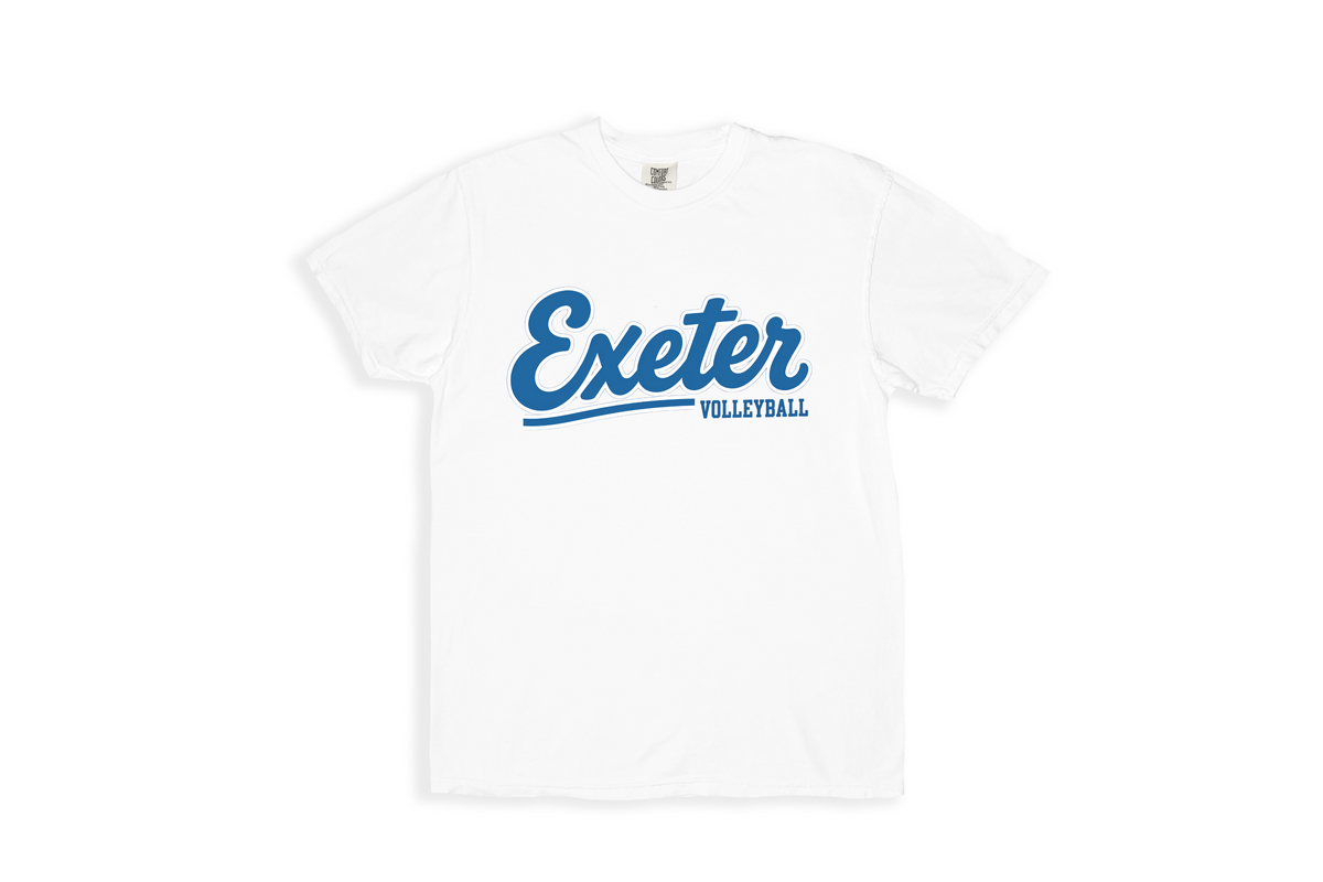 Exeter Volleyball Script Spirit Tee – White