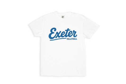 Exeter Volleyball Script Spirit Tee – White